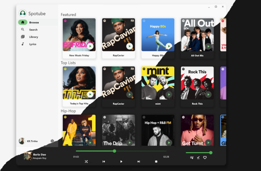 Spotube 免费开源无需登录无广告跨平台Spotify第三方客户端1284 作者:庶民 帖子ID:142 免费,开源,登录,无广告,广告