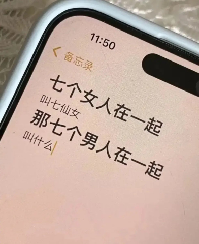 七个女人在一起叫七仙女，那么七个男人呢？3942 作者:lol 帖子ID:722 